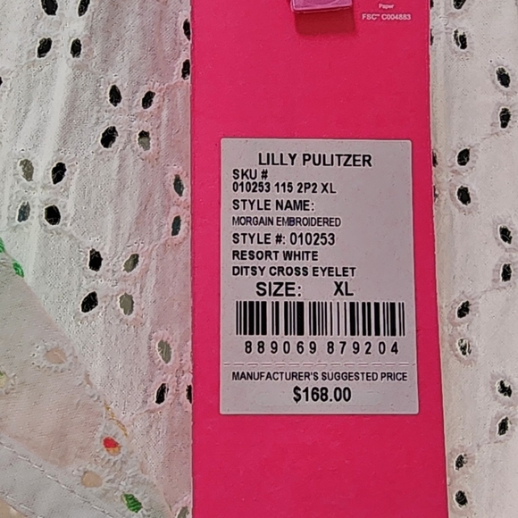 NWT Lilly Pulitzer Morgan Embroidered Eyelet Top XL - Picture 8 of 8
